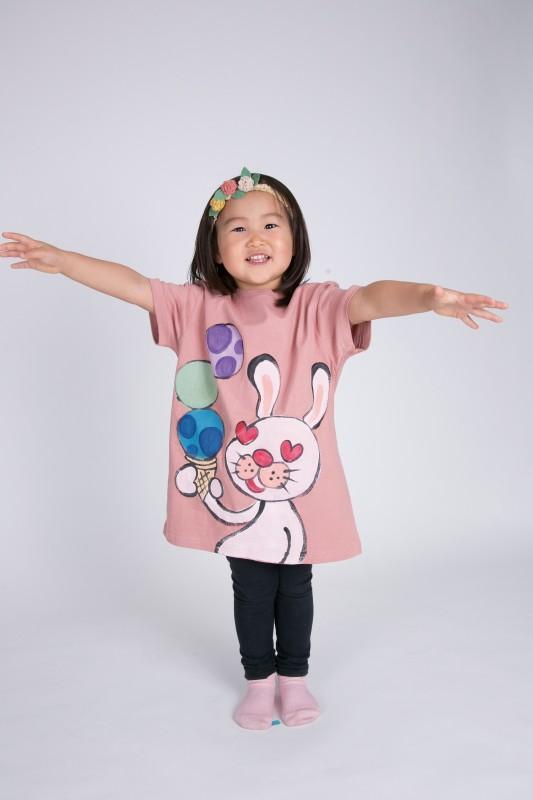 アイスクリームウサギのTシャツキッズサイズ