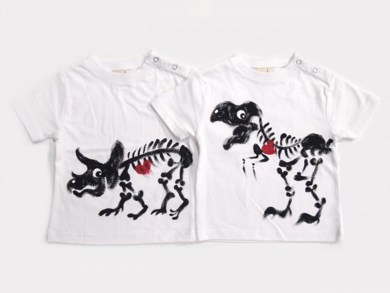 ホネホネ恐竜ティラノサウルスのTシャツキッズ