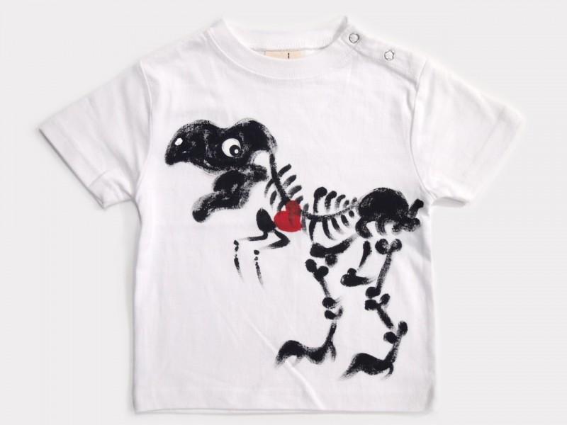 ホネホネ恐竜ティラノサウルスのTシャツキッズ