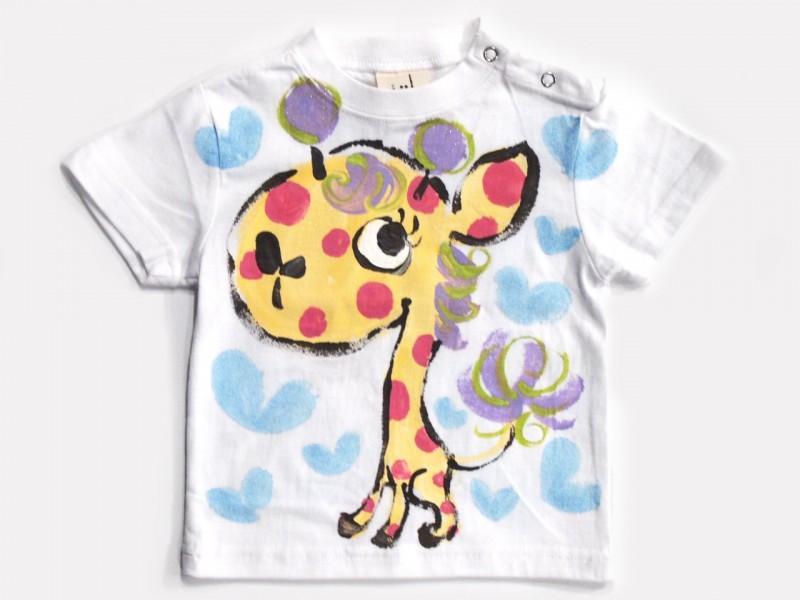 水玉キリンのTシャツキッズ