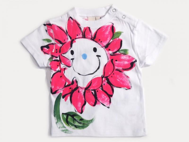 ピンクひまわりのTシャツキッズ