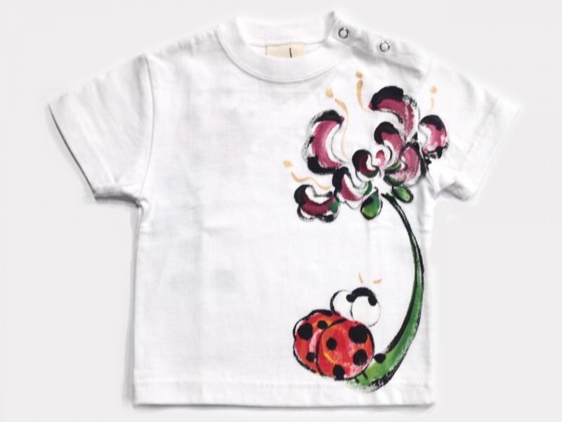 レンゲとてんとう虫のTシャツキッズサイズ