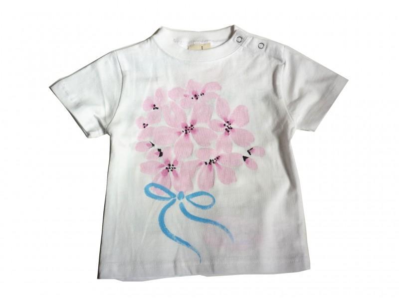 桜ブーケのTシャツキッズ