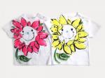 ピンクひまわりのTシャツキッズ
