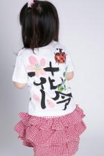 レンゲとてんとう虫のTシャツキッズサイズ