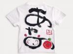 そよ風吹かれ隊りんごのTシャツキッズ