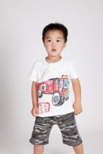 消防車のTシャツキッズ長袖