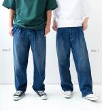 デニムタックパンツ