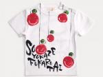 そよ風吹かれ隊りんごのTシャツキッズ