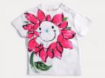 ピンクひまわりのTシャツキッズ