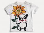 ぶさかわパンダひまわりのTシャツキッズサイズ